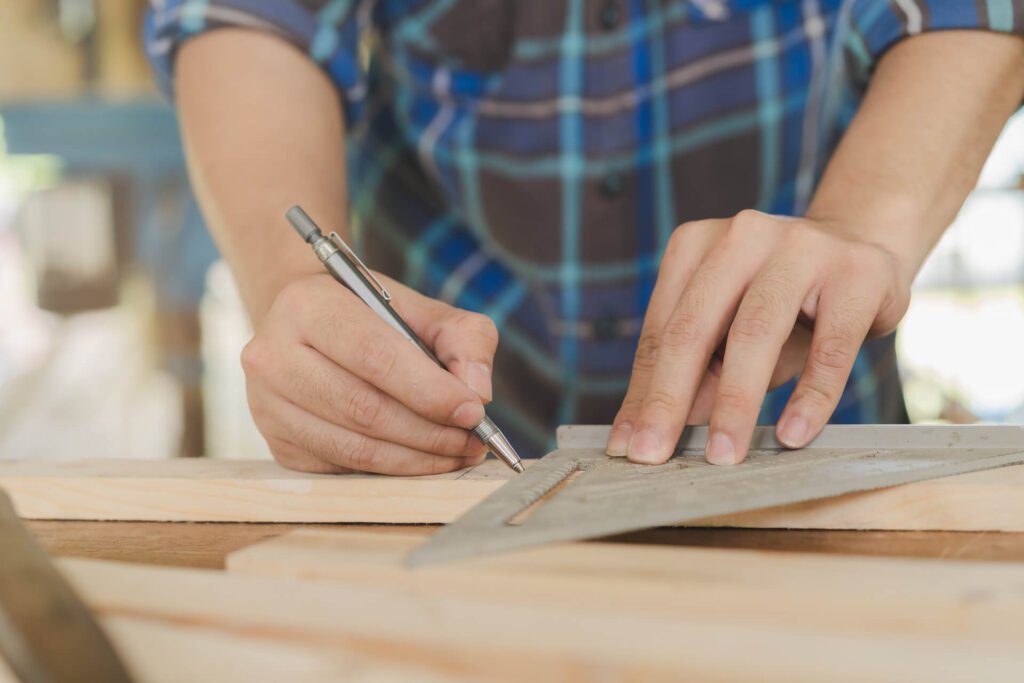 Man working with wood